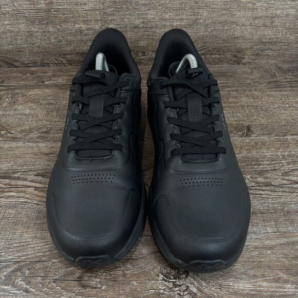 Kuru Shift Shoes Men\'s 10.5 M Jet Black Leather Anti-Slip Walking Sneaker